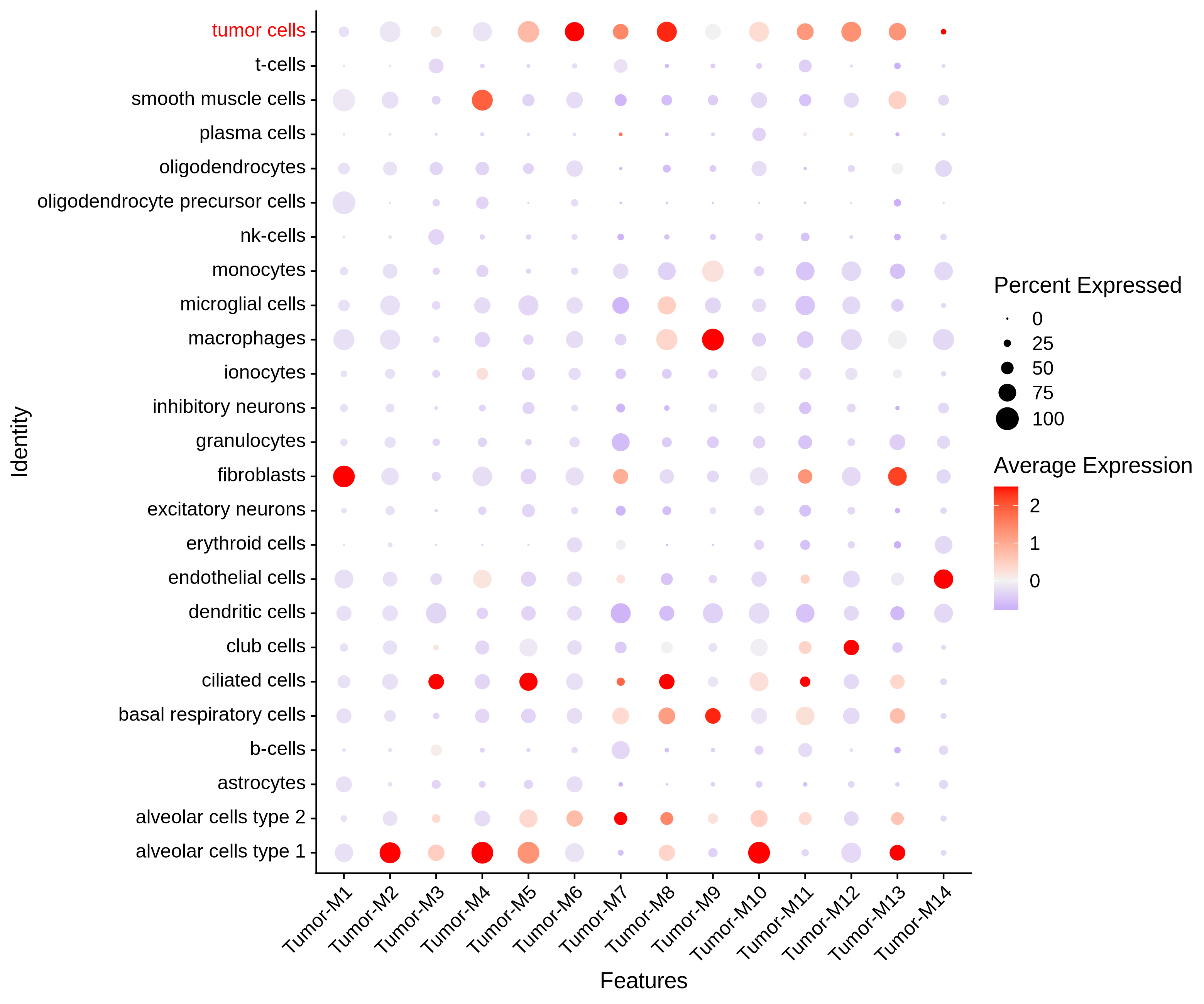 lung module dotplot